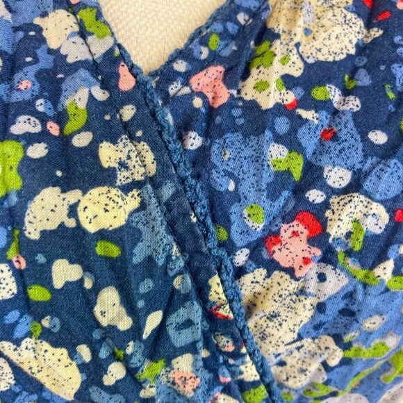 Eddie Bauer Floral Cotton Sundress w/ crossover neckline & drawstring waist big - Picture 4 of 10